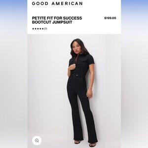 Good American Fit For Success Black  Jumpsuit bootcut Size 2 (Medium) NWT